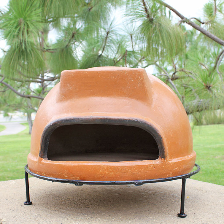 Tierra Firme Clay Countertop WoodFired Pizza Oven in Orange/Black